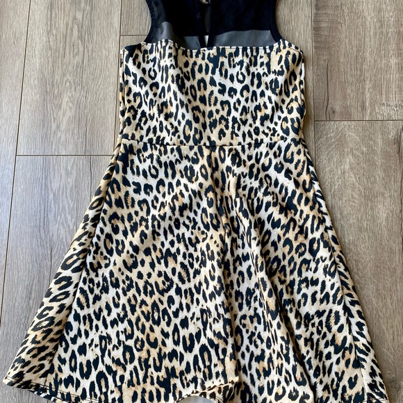 GIRLS SZ 9/10 RIVER ISLAND LEOPARD/BLK  DRESS - Picture 6 of 7